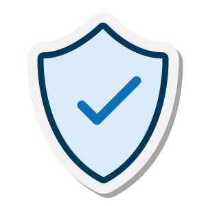 Cartoon shield with checkmark