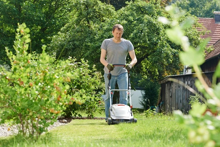 Man mowing the lawn
